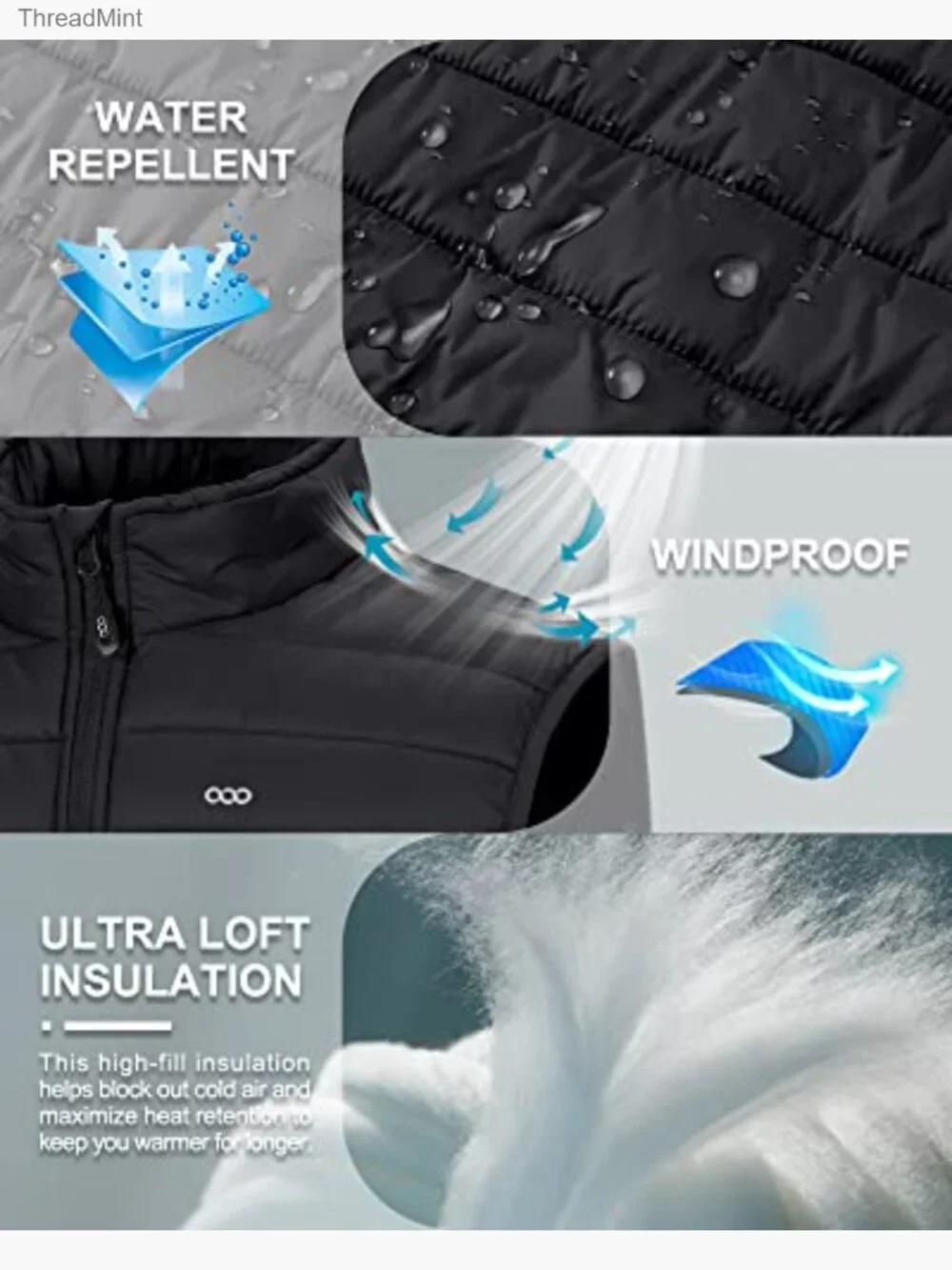 Men's Lightweight Packable Insulated Puffer Vest, Quilted Sleeveless Jacket